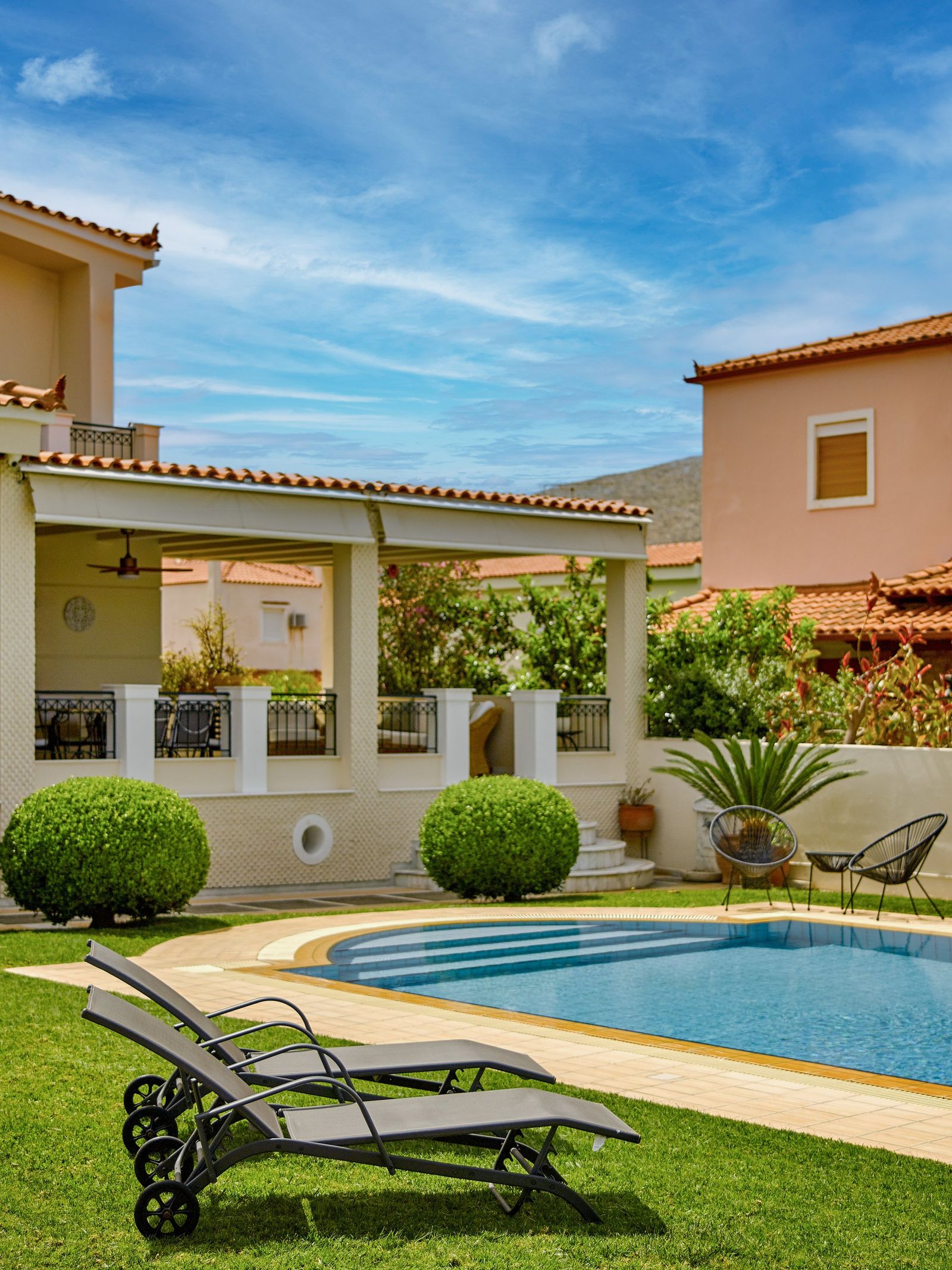 Villa sundeck in daylight